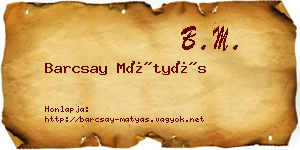 Barcsay Mátyás névjegykártya