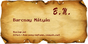 Barcsay Mátyás névjegykártya