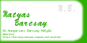 matyas barcsay business card